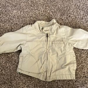 Old navy beige and green on inside rain coat